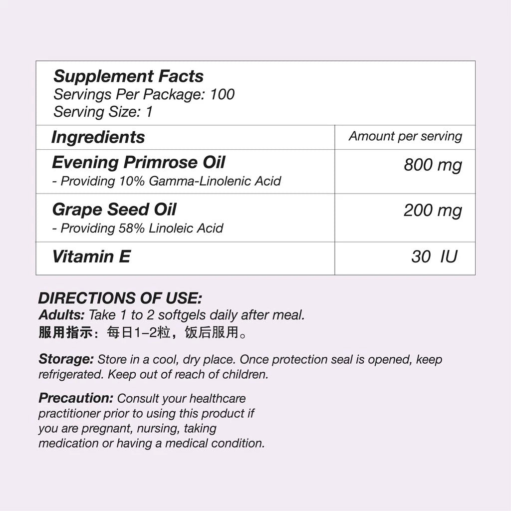 VitaRealm® Evening Primrose + Grape Seed Oil