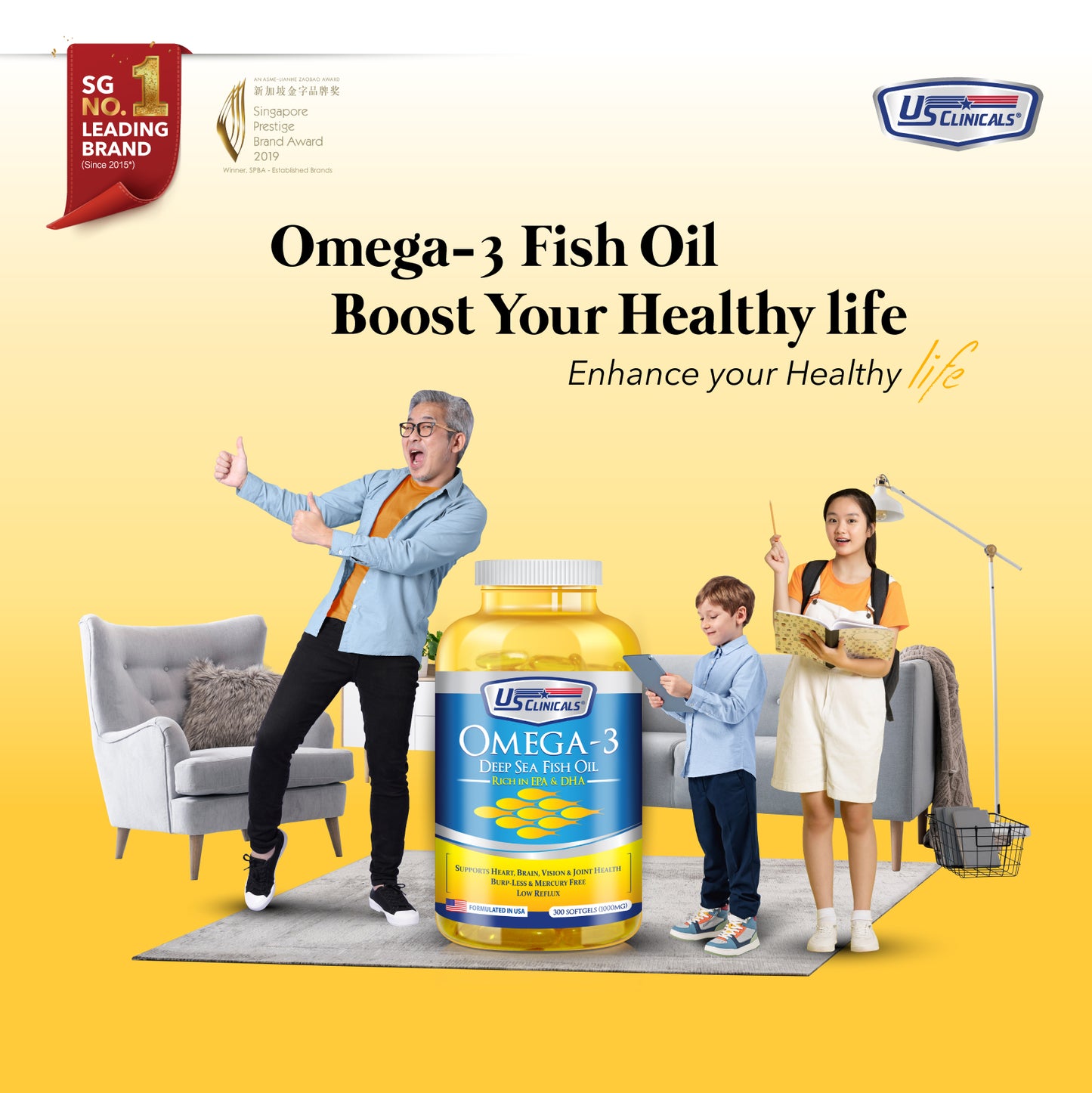 US Clinicals® Omega-3 Deep Sea Fish Oil
