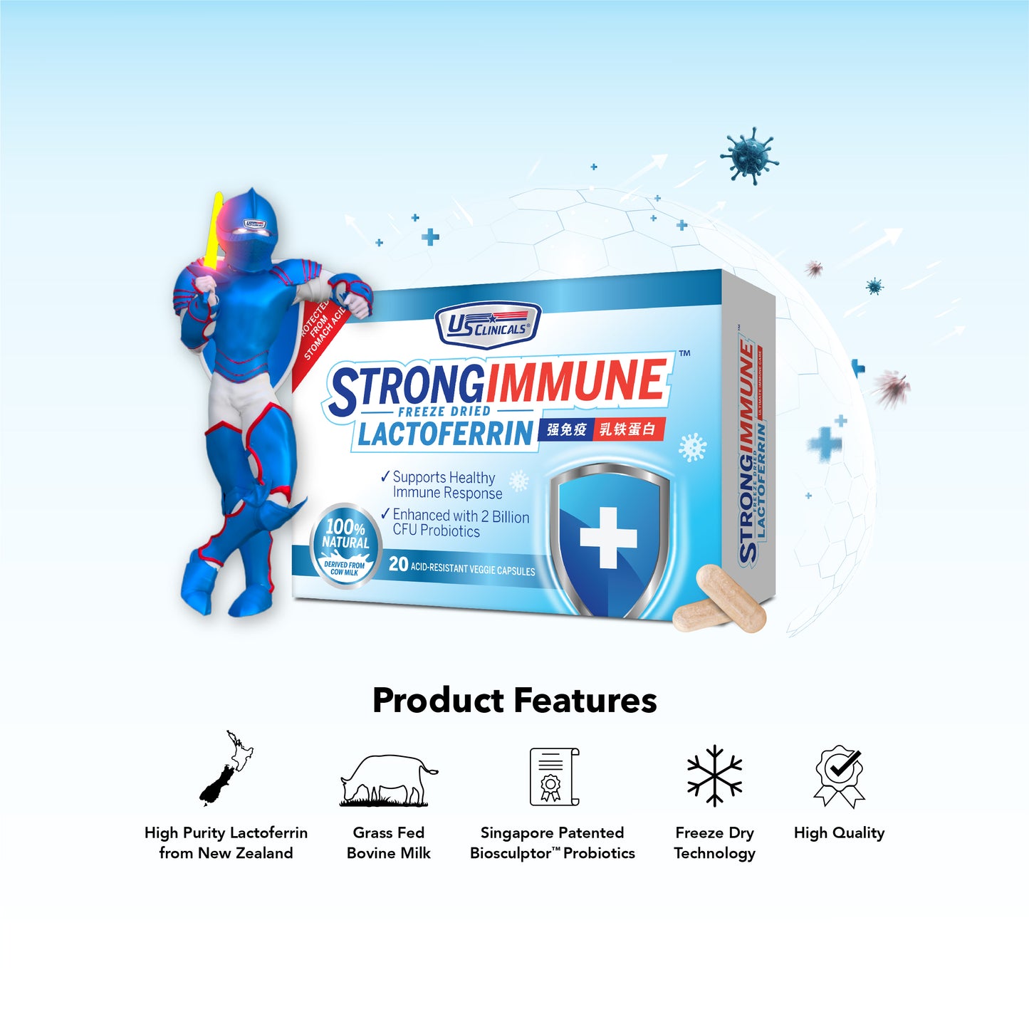 US Clinicals® StrongImmune™ Lactoferrin