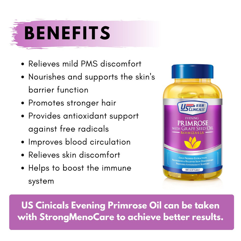 US Clinicals® Evening Primrose with Grape Seed Oil