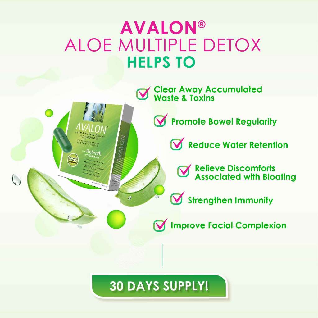 AVALON® Aloe Multiple Detox (W/ 5 Billion CFUS Probiotics) Value Twin Pack + 20 Capsules