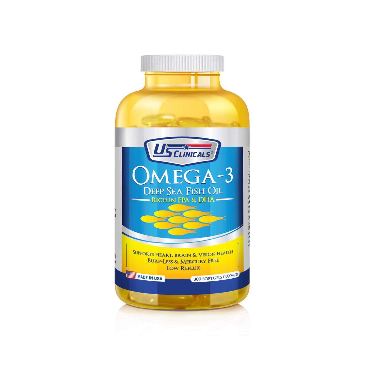 US Clinicals® Omega-3 Deep Sea Fish Oil