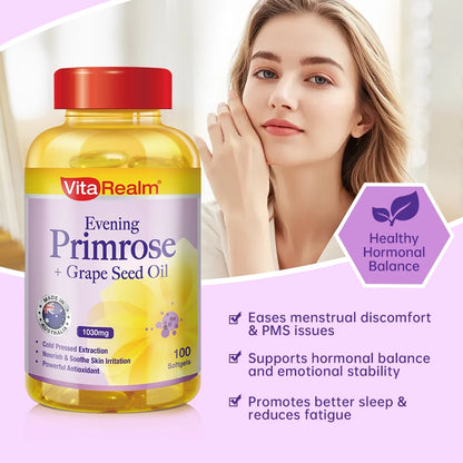 VitaRealm® Evening Primrose + Grape Seed Oil