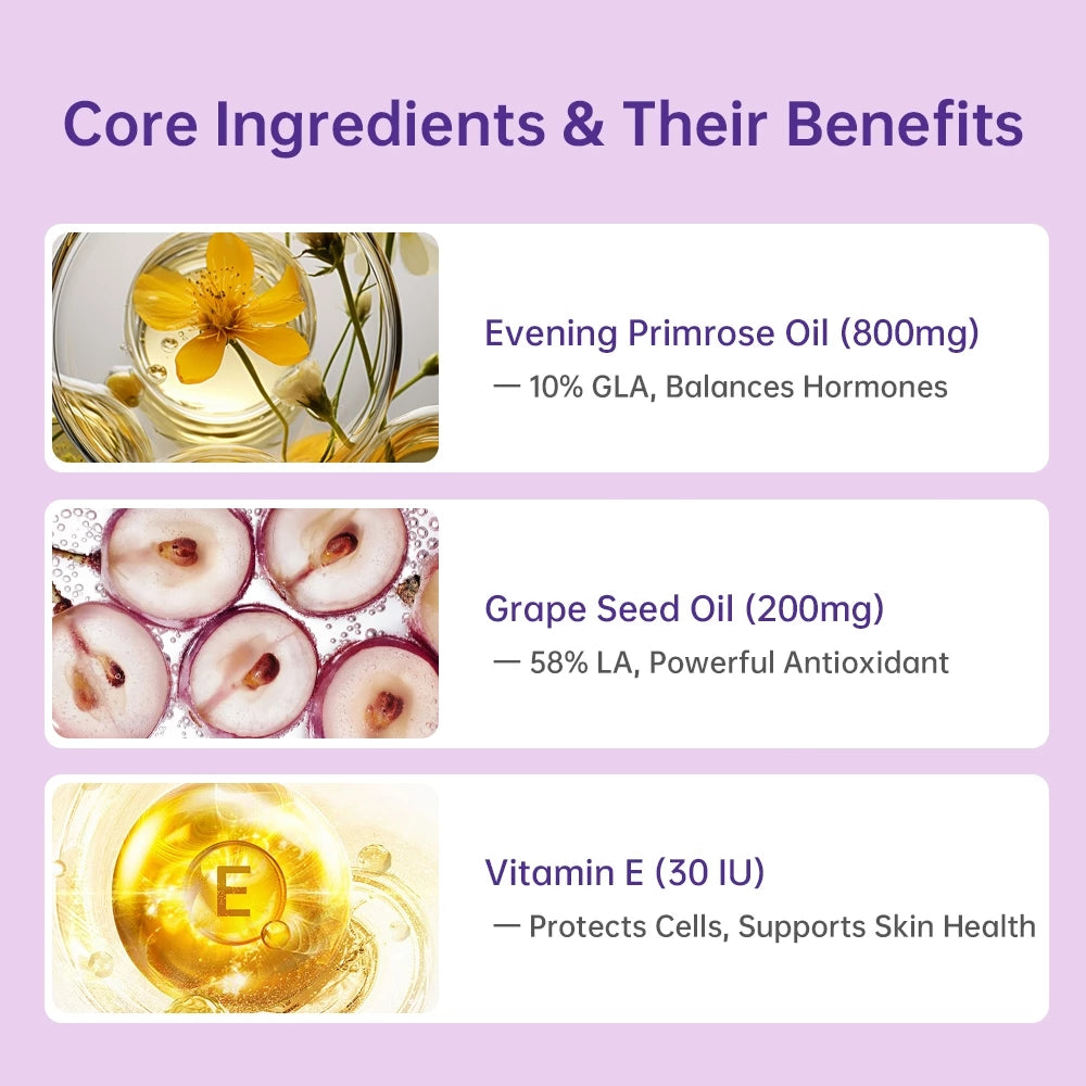 VitaRealm® Evening Primrose + Grape Seed Oil