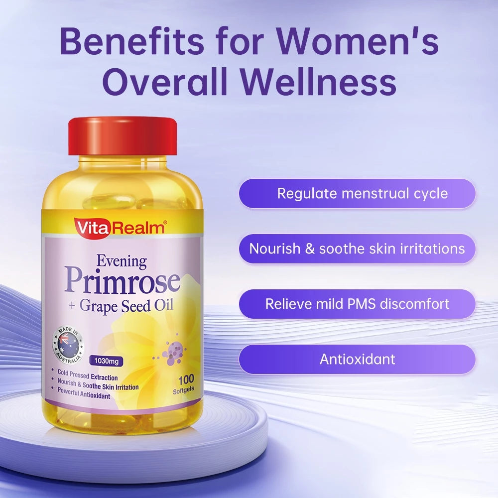 VitaRealm® Evening Primrose + Grape Seed Oil