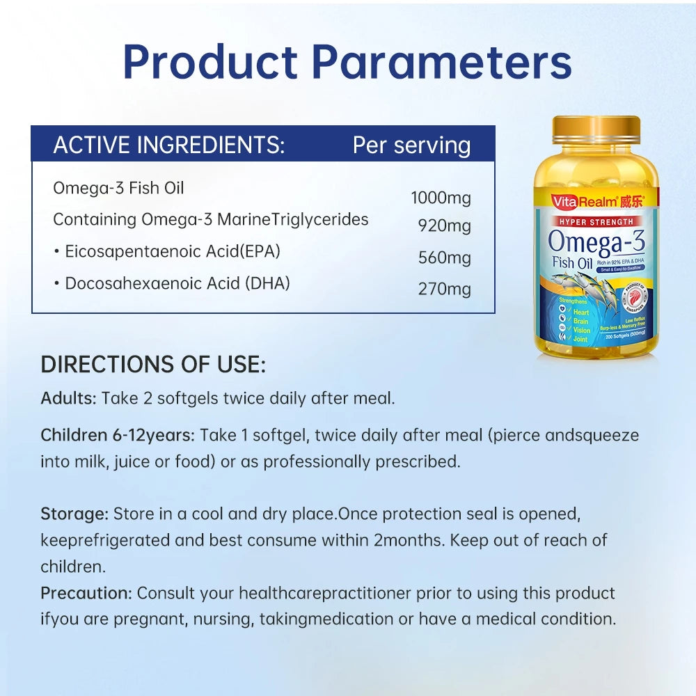 VitaRealm® Hyper Strength Omega-3 Fish Oil