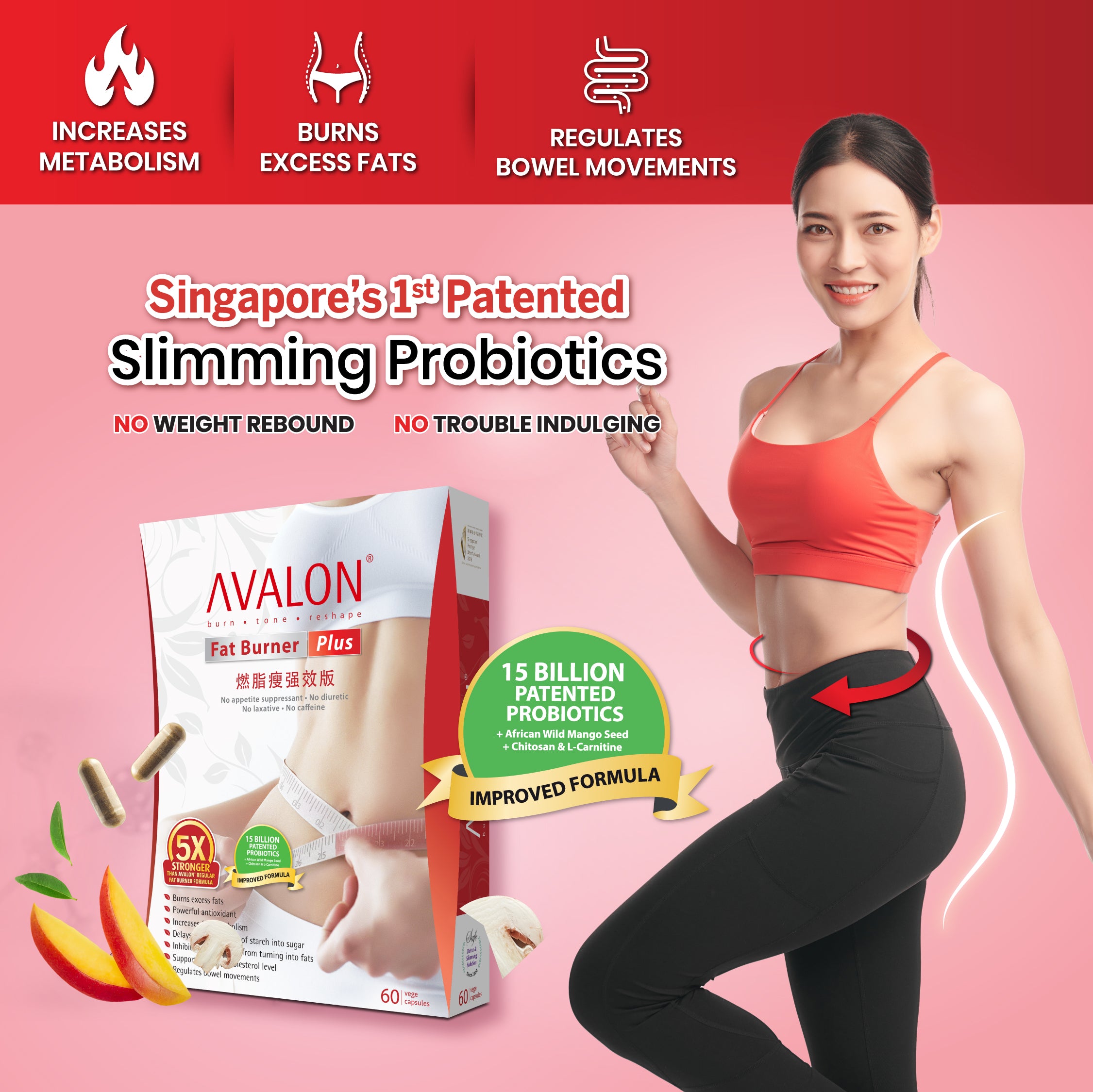 AVALON® Fat Burner Plus (w/ 15 Billion Patented Slimming Probiotics)