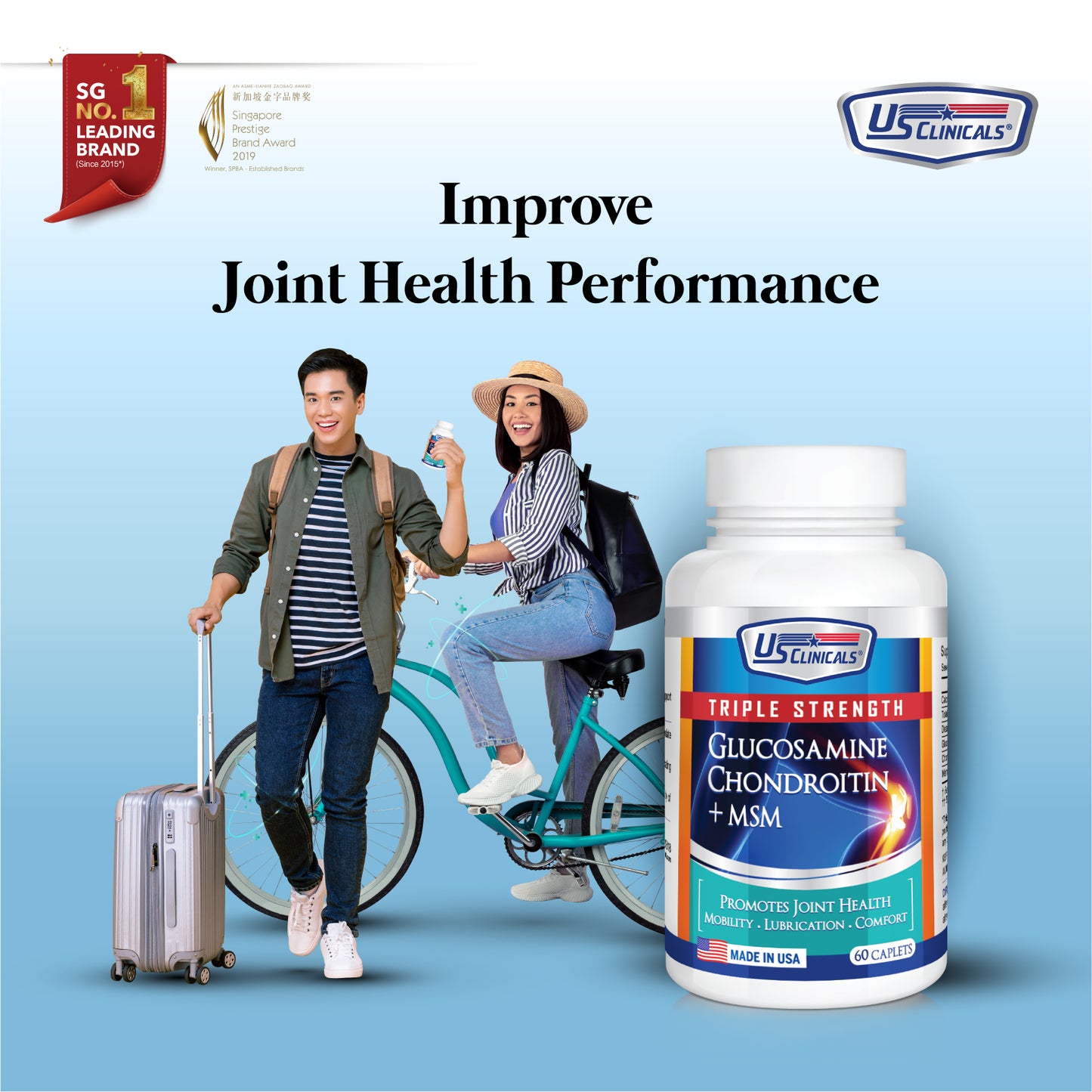 US Clinicals® Triple Strength Glucosamine Chondroitin + MSM