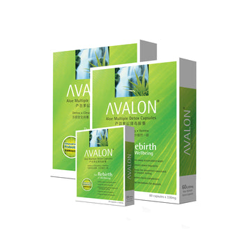 AVALON® ALOE MULTIPLE DETOX (W/ 3 BILLION CFUS PROBIOTICS) VALUE TWIN PACK + 20 CAPSULES