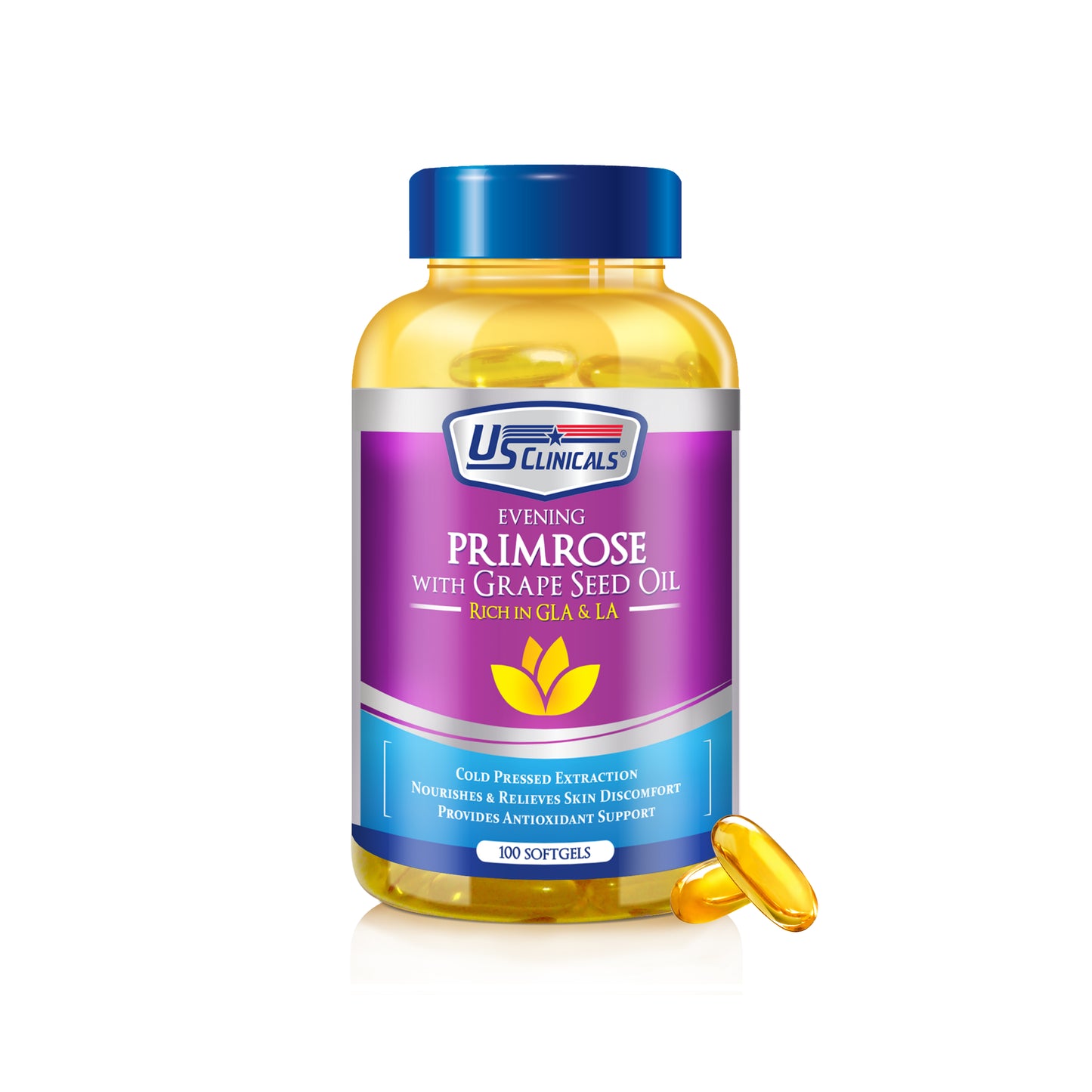 US Clinicals® Evening Primrose with Grape Seed Oil